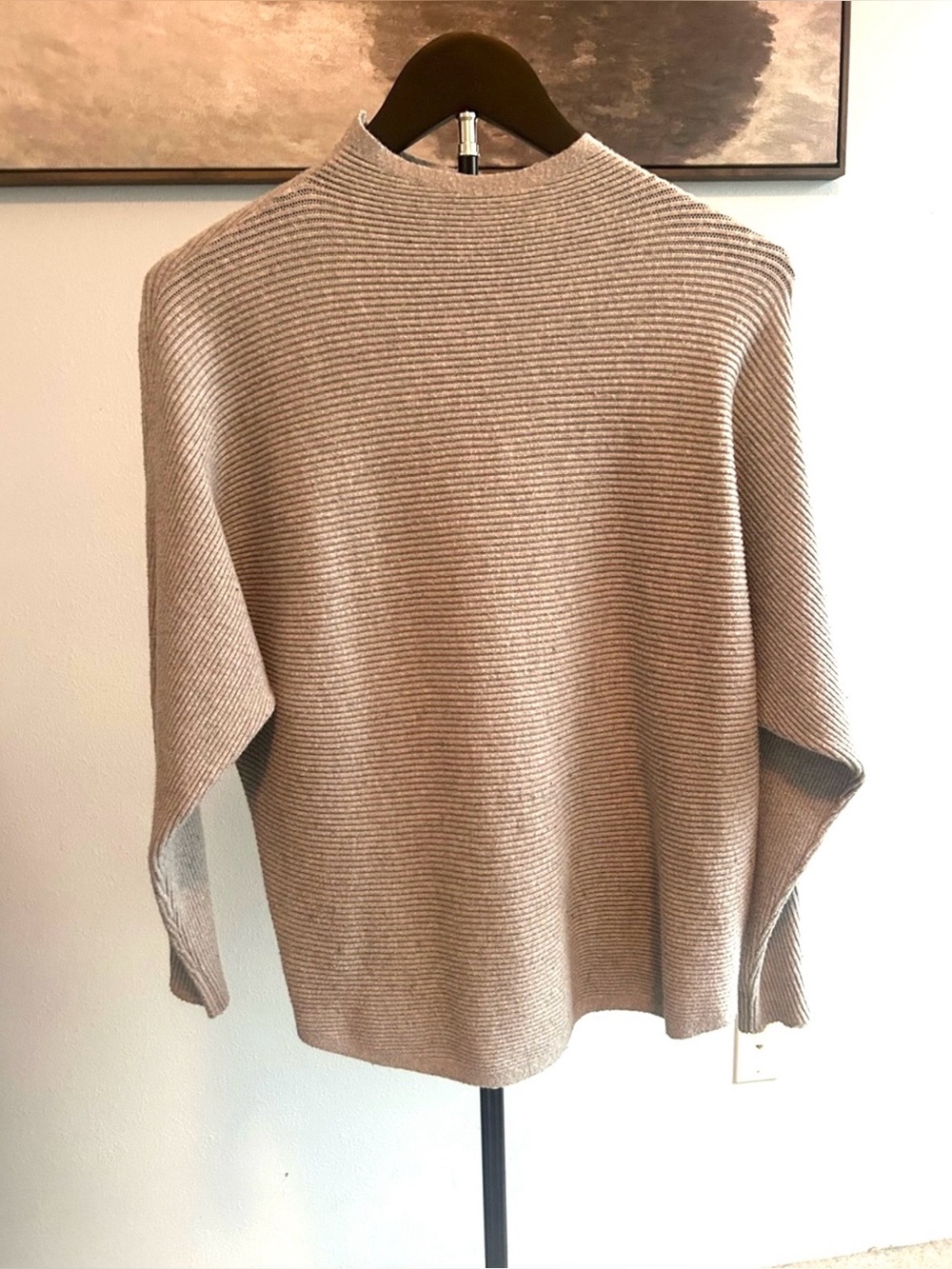 Crewneck Ribbed Sweater in Gray